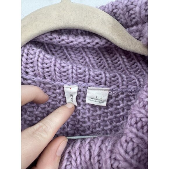 Moth Anthropologie Abella Turtleneck Sweater Women Small Lavender Slouchy - Picture 4 of 10